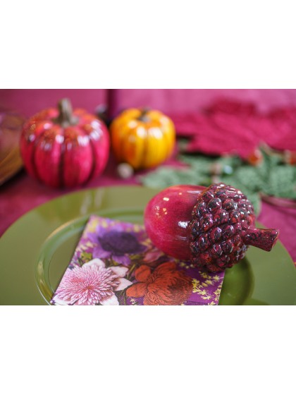 TERRACOTTA ACORN 2 ASSORTED COLORS 16CM X 10.1CM X 8.5CM