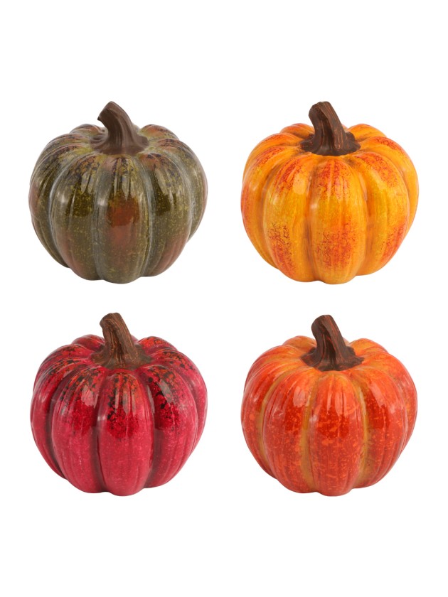 CITROUILLE TERRE CUITE GM 4 ASSORTIES DIA 11.1CM X 10.7CM