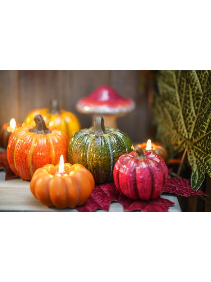 BIG SIZE TERRACOTTA PUMPKIN 4 ASSORTED COLORS DIA 11.1CM X 10.7CM