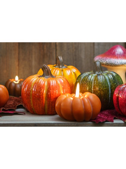 BIG SIZE TERRACOTTA PUMPKIN 4 ASSORTED COLORS DIA 11.1CM X 10.7CM