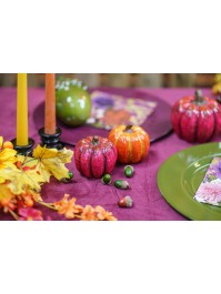 SMALL SIZE TERRACOTTA PUMPKINS 4 ASSORTED COLORS DIA 8CM X 8CM