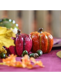 SMALL SIZE TERRACOTTA PUMPKINS 4 ASSORTED COLORS DIA 8CM X 8CM