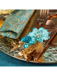 MINI BUNCH TREE BRANCH TEAL POINSETTIA 2 ASS AROUND 7.5CM X 3CM X 16CM