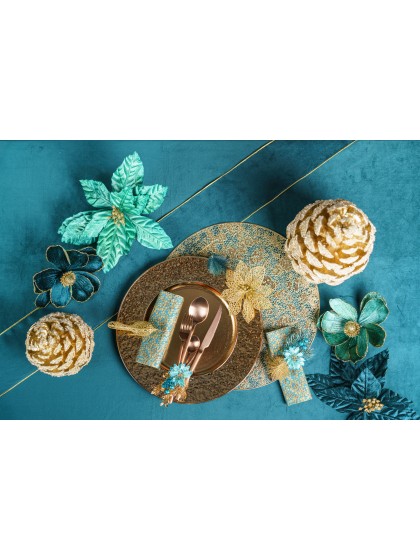 DELUXE VELVET TEAL RIBBON 12CM X 5M