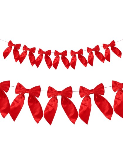 GIRLANDE 7 SCHLEIFEN ROT 2M X 30CM HT