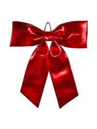 RED SHINY JUMBO BOW 68CM X 6CM X 82CM