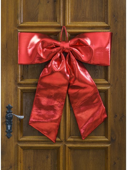 NOEUD JUMBO BRILLANT ROUGE 68CM X 6CM X 82CM