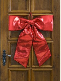 NOEUD JUMBO BRILLANT ROUGE 68CM X 6CM X 82CM