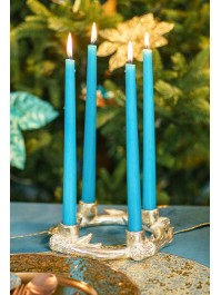 SUPPORT POLYRESINE RENNE OR POUR 4 BOUGIES 22.5CM X 22CM X 4.5CM