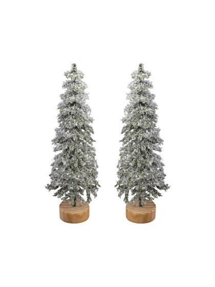 SET 2 SAPINS VERTS ENNEIGES DIA 5CM X 15CM