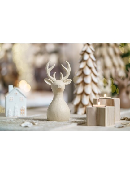 POLYRESIN REINDEER RUSTY - 2 ASS 9CM X 8.5CM X 21CM