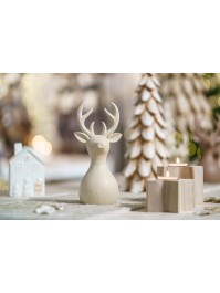 POLYRESIN REINDEER RUSTY - 2 ASS 9CM X 8.5CM X 21CM