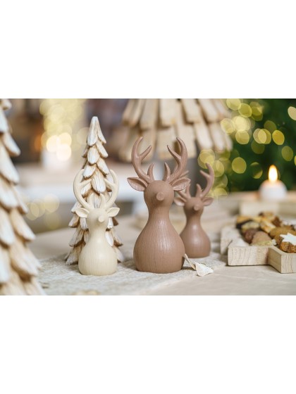POLYRESIN REINDEER RUSTY - 2 ASS 9CM X 8.5CM X 21CM