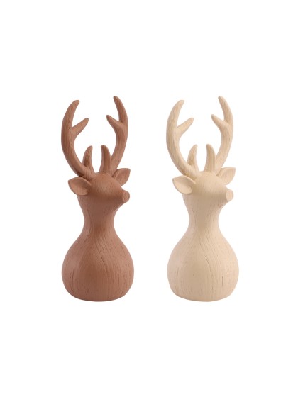 SMALL SIZE POLYRESIN REINDEER RUSTY - 2 ASS 7.5CM X 6CM X 16.7CM