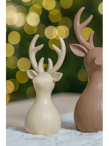 SMALL SIZE POLYRESIN REINDEER RUSTY - 2 ASS 7.5CM X 6CM X 16.7CM