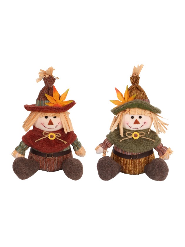 SITTING WILLOW SCARECROW - 2 ASS 20CM X 16CM X 30CM