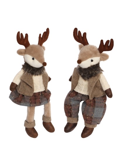 SITTING RUSTY DEER - 2 ASS 23CM X 15CM X 50CM