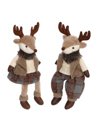 SITTING RUSTY DEER - 2 ASS 23CM X 15CM X 50CM