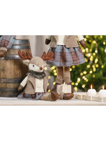 SITTING RUSTY DEER - 2 ASS 23CM X 15CM X 50CM