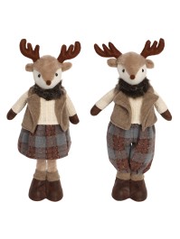 RUSTY DEER WITH TELESCOPIC LEGS - 2 ASS 27CM X 15CM X 45CM/ 62CM