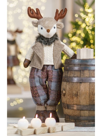 RUSTY DEER WITH TELESCOPIC LEGS - 2 ASS 27CM X 15CM X 45CM/ 62CM