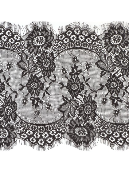 BLACK LACE TABLE RUNNER 35CM X 3M