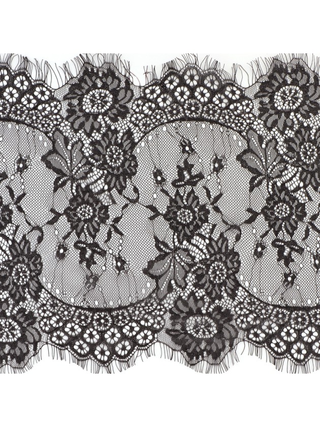 BLACK LACE TABLE RUNNER 35CM X 3M