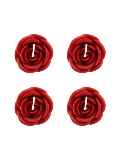 4 RED ROSES CANDLES DIA 5CM X 3.5CM