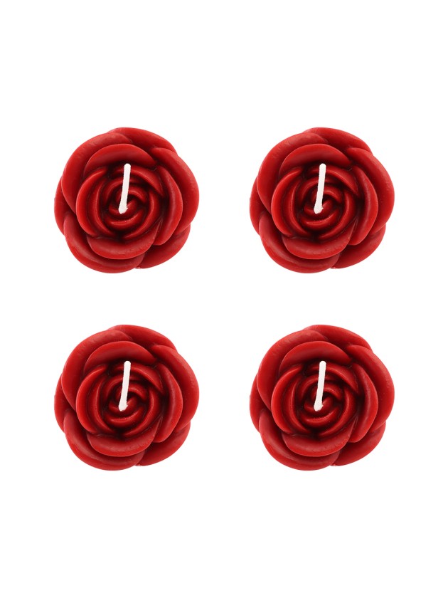 SET 4 BOUGIES ROSES ROUGES DIA 5CM X 3.5CM