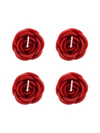 4 RED ROSES CANDLES DIA 5CM X 3.5CM
