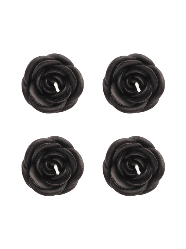 4 BLACK ROSES CANDLES DIA 5CM X 3.5CM