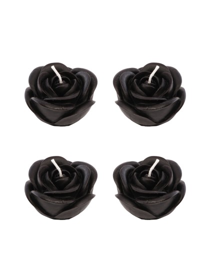 SET 4 BOUGIES ROSES NOIRES DIA 5CM X 3.5CM