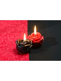 4 BLACK ROSES CANDLES DIA 5CM X 3.5CM