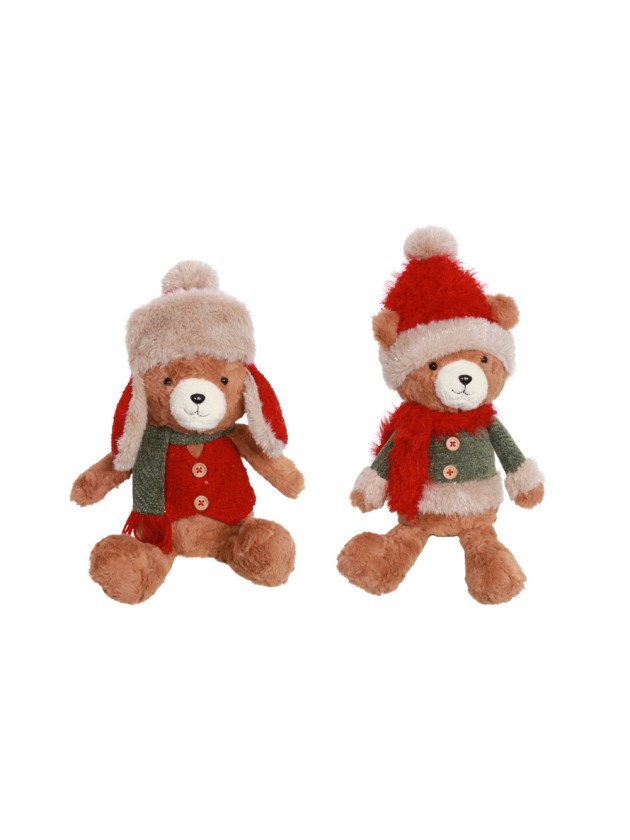 SITTING BARNABEY BEAR - 2 ASS AROUND 21CM X 14CM X 36CM