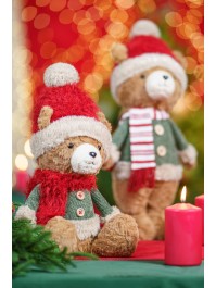 SITTING BARNABEY BEAR - 2 ASS AROUND 21CM X 14CM X 36CM