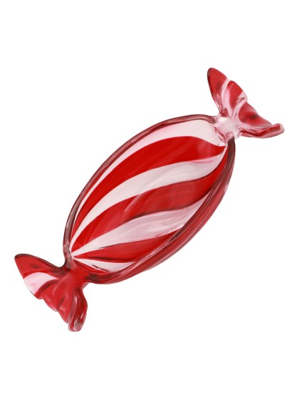 SCHALE GLAS FORM BONBON ROT TRANSPARENT 19.5CM X 8.4CM X 4CM