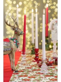 BOUGEOIR FLAMBEAU VERRE SAPIN TRANSPARENT DIA 6.3CM X 10CM