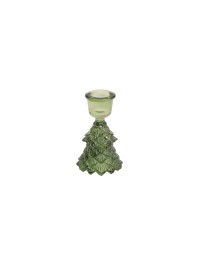 BOUGEOIR FLAMBEAU VERRE SAPIN VERT DIA 6.3CM X 10CM