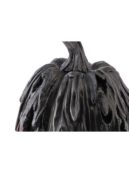 CITROUILLE RESINE TEXTURE ECORCE D\'ARBRE 14.5CM X 14.5CM X 15.5CM