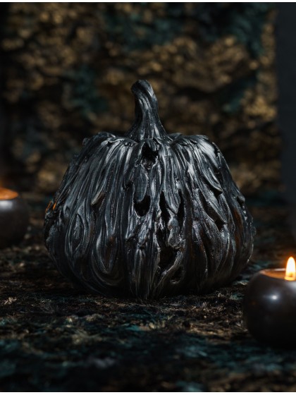 POLYRESIN TREE BARK TEXTURED PUMPKIN 14.5CM X 14.5CM X 15.5CM