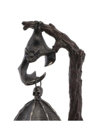 POLYRESIN BAT ON TREE BRANCH LANTERN CANDLE HOLDER 19.2CM X 15CM X 37CM