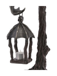 POLYRESIN BAT ON TREE BRANCH LANTERN CANDLE HOLDER 19.2CM X 15CM X 37CM