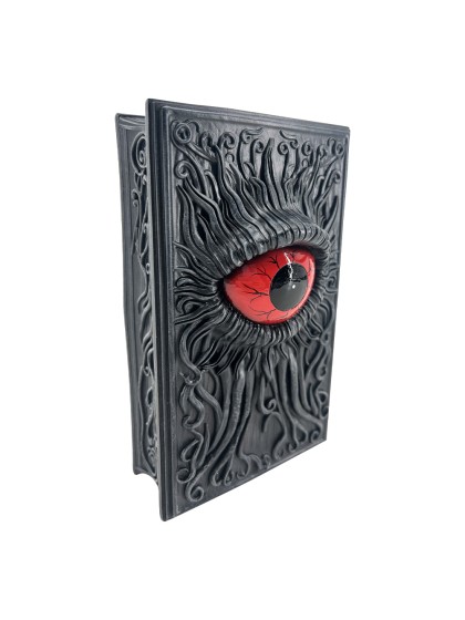 BLOODY RED EYE POLYRESIN DECORATIVE BOOK 12CM X 5CM X 20CM