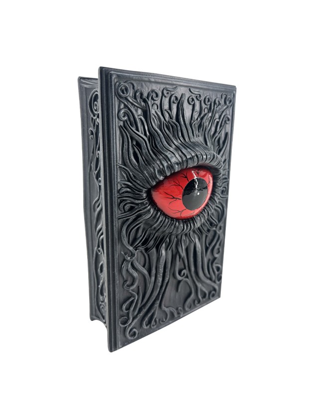 BLOODY RED EYE POLYRESIN DECORATIVE BOOK 12CM X 5CM X 20CM