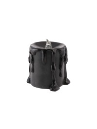 PETITE BOUGIE RESINE NOIR LED 9.5CM X 9CM X 10CM