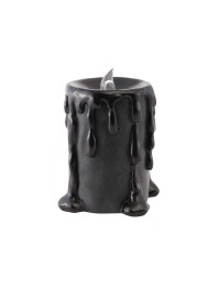 GRANDE BOUGIE RESINE NOIR LED 10CM X 8.5CM X 12CM