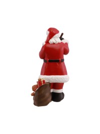 RESIN SANTA WITH LIST AND GIFTS 14CM X 10CM X 24CM