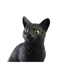 GROSS KATZE KUNSTHARZ SCHWARZ 46.3CM X 30.2CM X 56CM