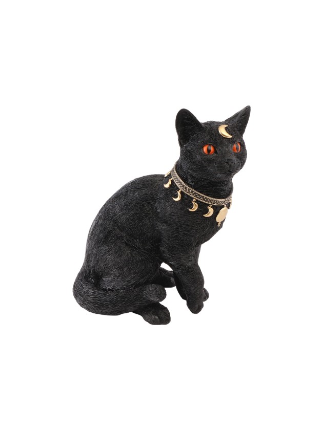 POLYRESIN BLACK MYSTIC CAT 23CM X 15.5CM X 28CM