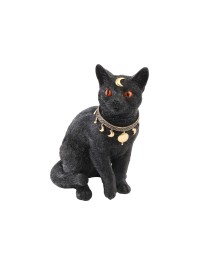 POLYRESIN BLACK MYSTIC CAT 23CM X 15.5CM X 28CM